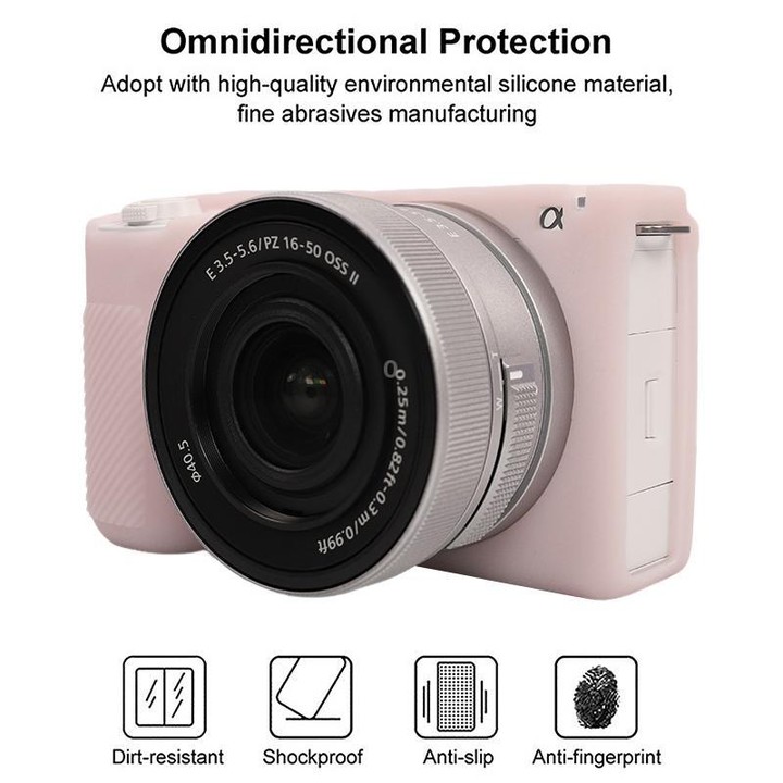For Sony ZV-E10 II / ZV-E10M2 Litchi Texture Soft Silicone Protective Case(Jelly Pink)