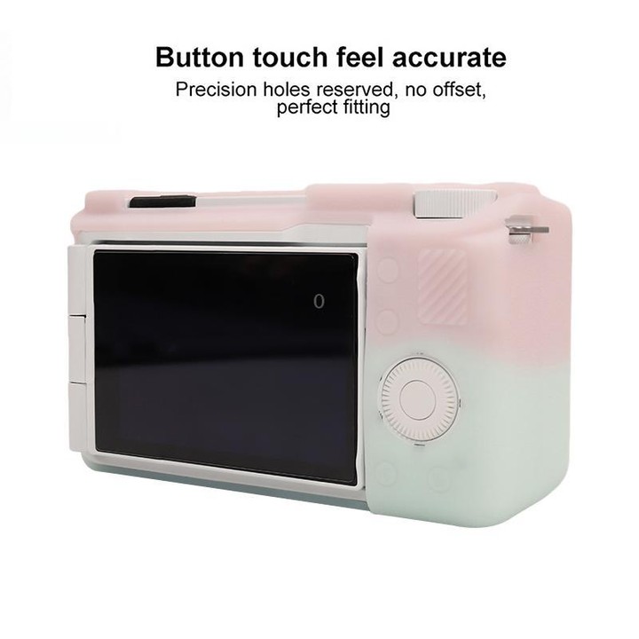 For Sony ZV-E10 II / ZV-E10M2 Litchi Texture Soft Silicone Protective Case(Jelly Pink Green)