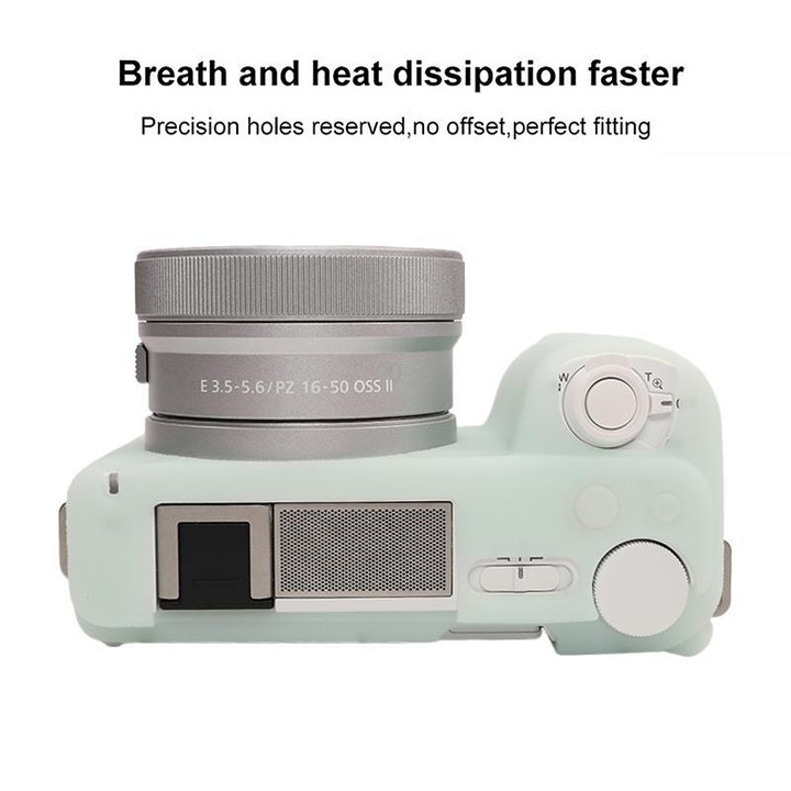 For Sony ZV-E10 II / ZV-E10M2 Litchi Texture Soft Silicone Protective Case(Jelly Green)