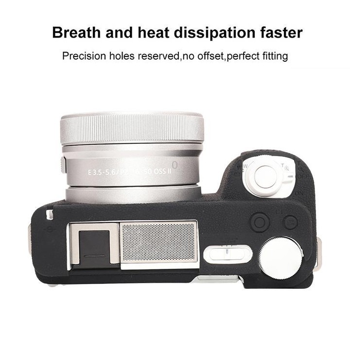 For Sony ZV-E10 II / ZV-E10M2 Litchi Texture Soft Silicone Protective Case(Black)