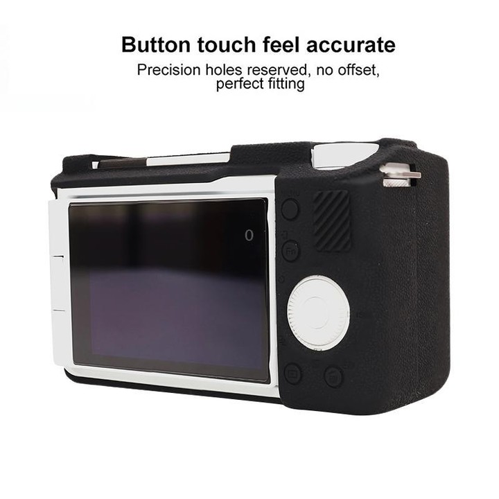 For Sony ZV-E10 II / ZV-E10M2 Litchi Texture Soft Silicone Protective Case(Black)