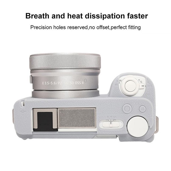 For Sony ZV-E10 II / ZV-E10M2 Litchi Texture Soft Silicone Protective Case(Grey)