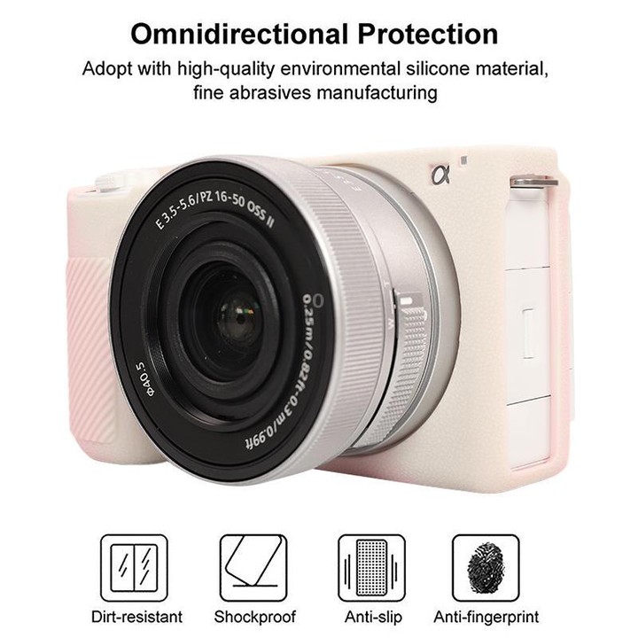For Sony ZV-E10 II / ZV-E10M2 Litchi Texture Soft Silicone Protective Case(Mist Pink)