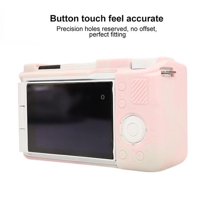 For Sony ZV-E10 II / ZV-E10M2 Litchi Texture Soft Silicone Protective Case(Mist Pink)