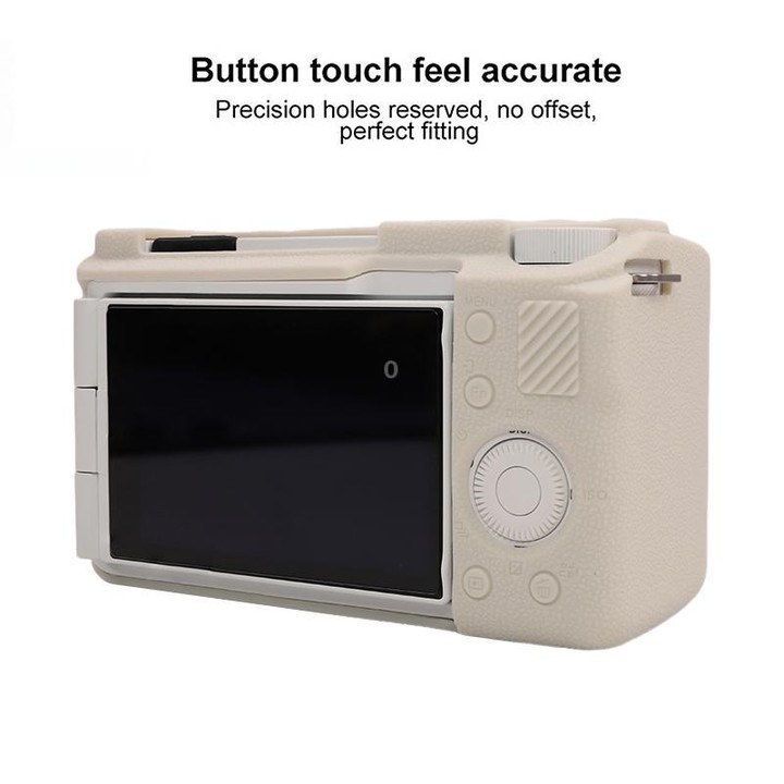 For Sony ZV-E10 II / ZV-E10M2 Litchi Texture Soft Silicone Protective Case(Beige)