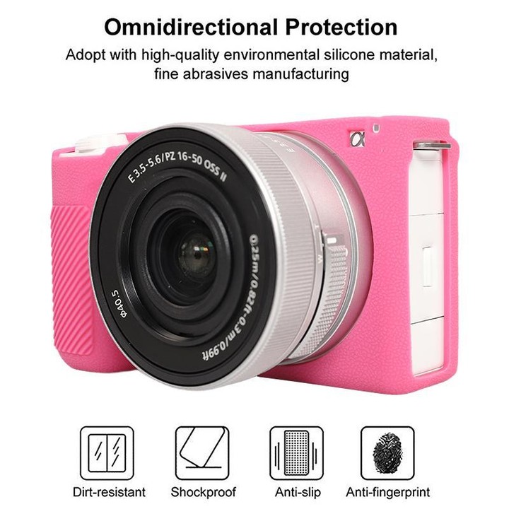 For Sony ZV-E10 II / ZV-E10M2 Litchi Texture Soft Silicone Protective Case(Rose Red)