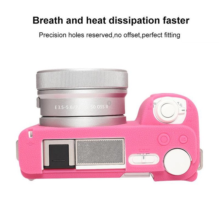 For Sony ZV-E10 II / ZV-E10M2 Litchi Texture Soft Silicone Protective Case(Rose Red)