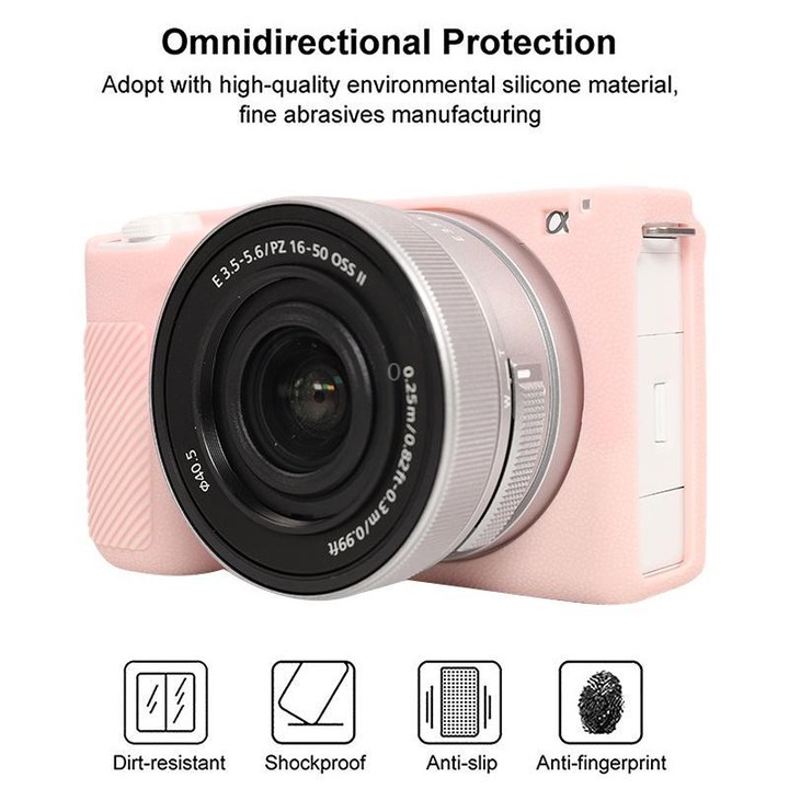 For Sony ZV-E10 II / ZV-E10M2 Litchi Texture Soft Silicone Protective Case(Light Pink)