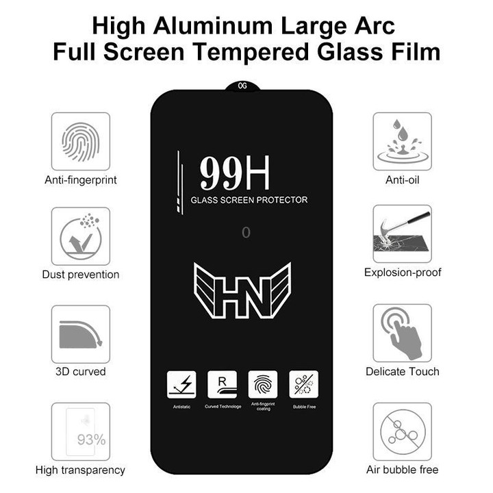 For Samsung Galaxy A32 High Aluminum Large Arc Full Screen Tempered Glass Film