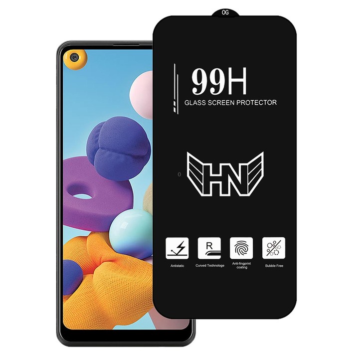 For Samsung Galaxy A21 High Aluminum Large Arc Full Screen Tempered Glass Film