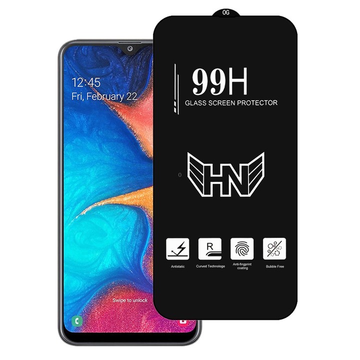 For Samsung Galaxy A20 High Aluminum Large Arc Full Screen Tempered Glass Film
