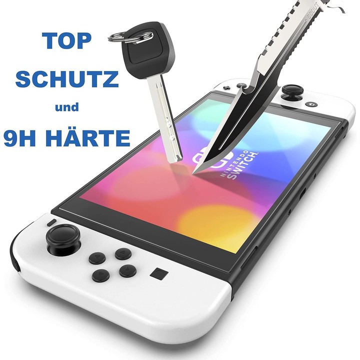 For Nintendo Switch OLED 2.5D High Aluminum Tempered Glass Screen Protector