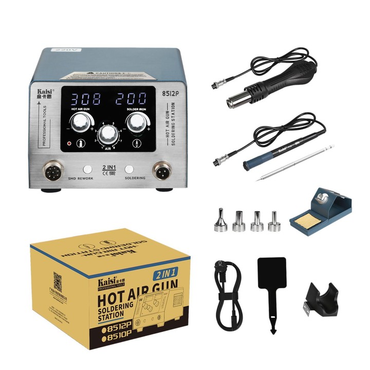 Kaisi 8512P 2 in 1 Constant Temperature Digital Display Hot Air Gun Soldering Iron Rework Station, Plug:US Plug