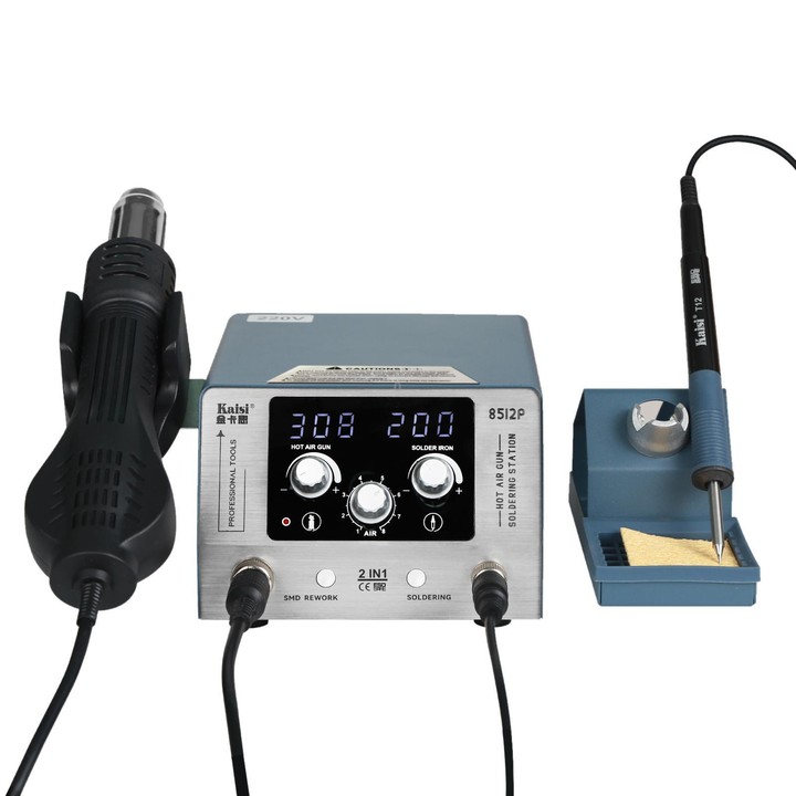 Kaisi 8512P 2 in 1 Constant Temperature Digital Display Hot Air Gun Soldering Iron Rework Station, Plug:AU Plug