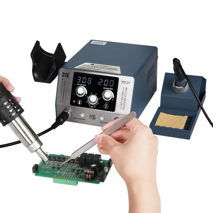 Kaisi 8512P 2 in 1 Constant Temperature Digital Display Hot Air Gun Soldering Iron Rework Station, Plug:UK Plug