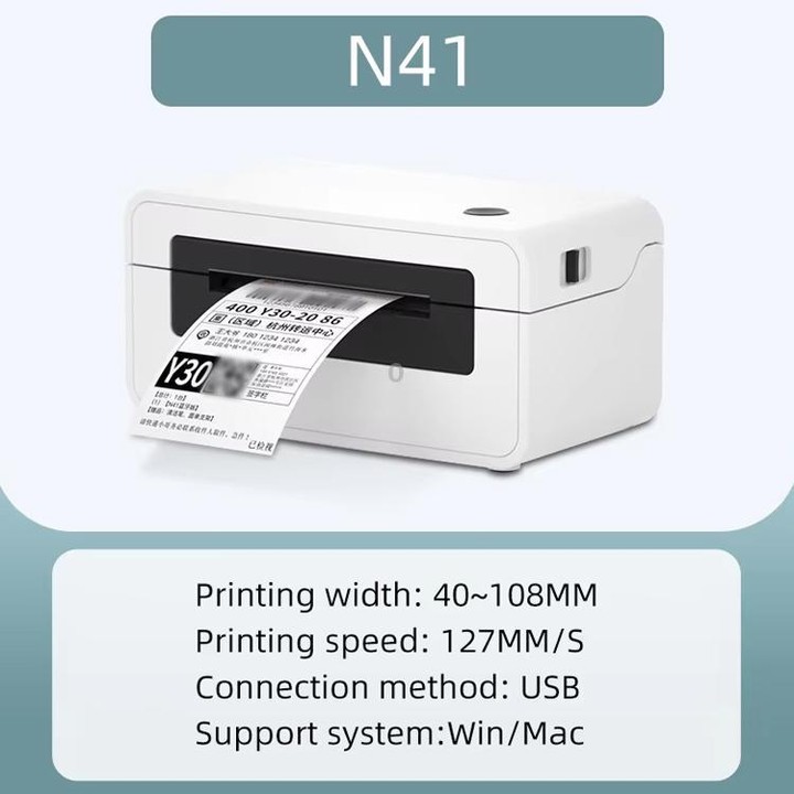 HPRT N41 Computer Version Express Electronic Waybill Printer, Plug:US Plug(White)