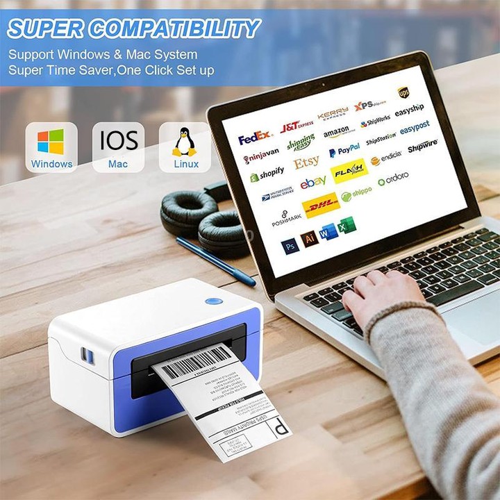 HPRT N51 Computer Version Express Electronic Waybill Printer, Plug:UK Plug(White)