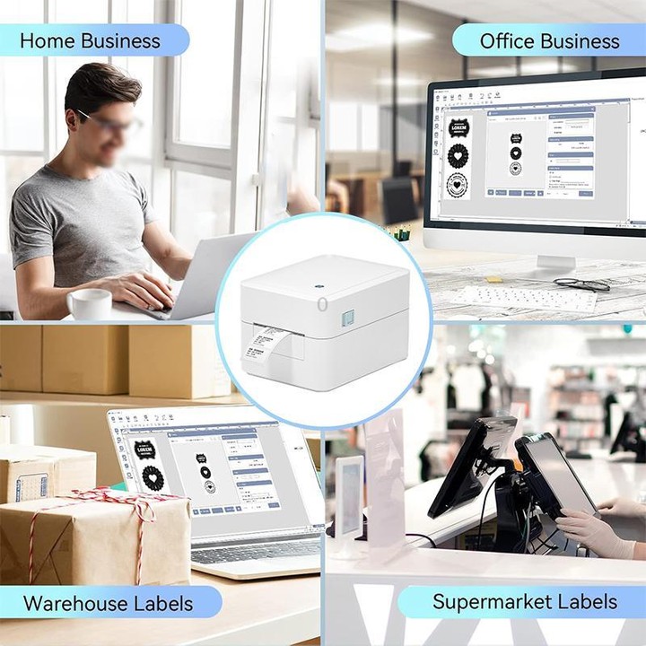 HPRT D35 Bluetooth Version Express Electronic Waybill Printer, Plug:EU Plug(White)