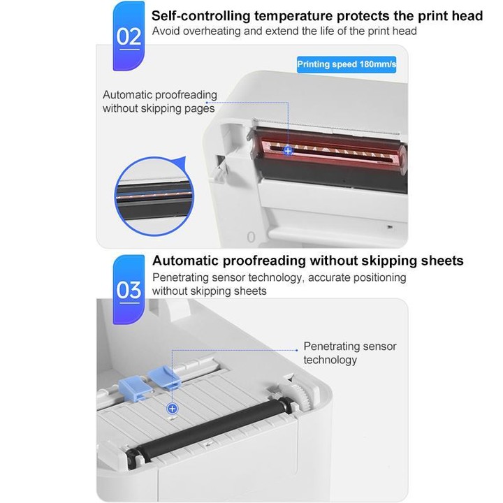 HPRT D35 Bluetooth Version Express Electronic Waybill Printer, Plug:AU Plug(White)