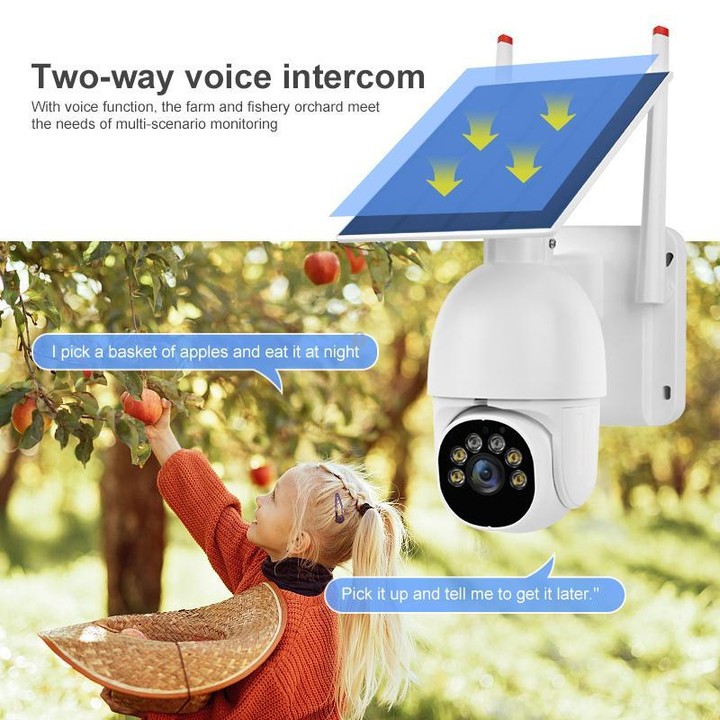 1080P Outdoor Low Power Solar Panel HD WiFi Surveillance Camera, without Battery(White)