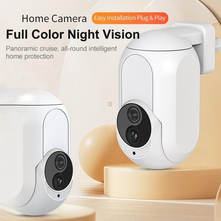 Home Socket Type WiFi Surveillance Camera Support Night Vision & Two-way Intercom, US Plug(White)