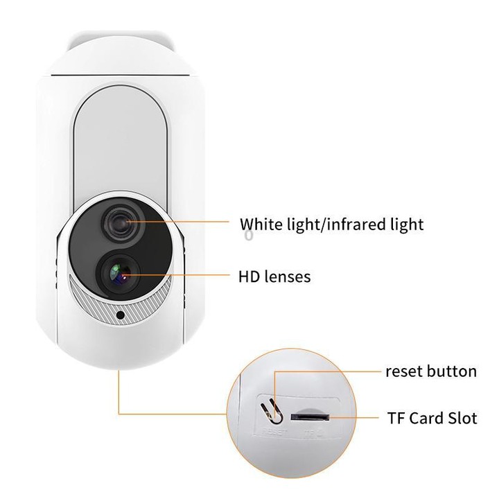Home Socket Type WiFi Surveillance Camera Support Night Vision & Two-way Intercom, US Plug(White)
