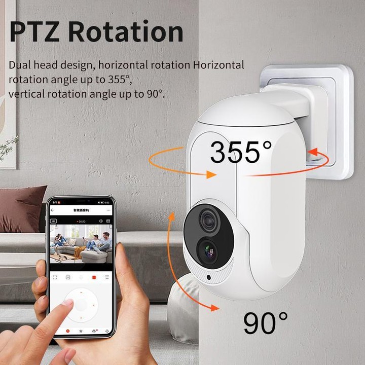 Home Socket Type WiFi Surveillance Camera Support Night Vision & Two-way Intercom, US Plug(White)