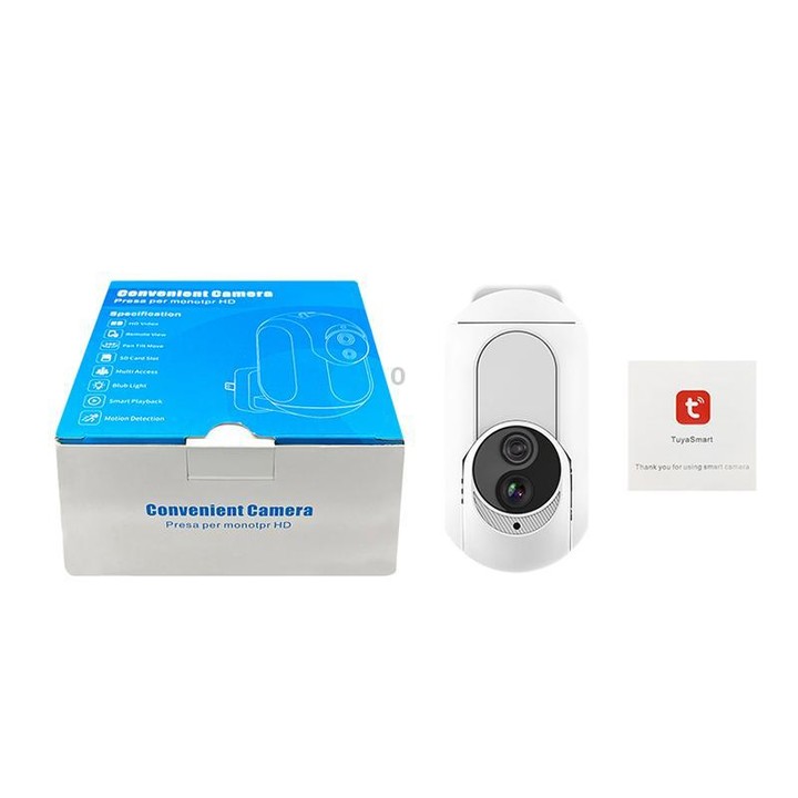 Home Socket Type WiFi Surveillance Camera Support Night Vision & Two-way Intercom, US Plug(White)