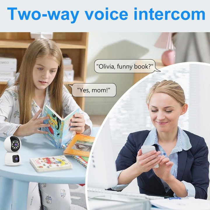 K12 1080P HD Dual Lens Dual Picture Wireless WiFi Camera(White)