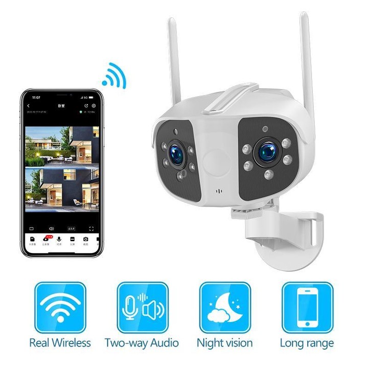 K13 1080P HD Binocular Night Vision Wide Angle Camera(White)