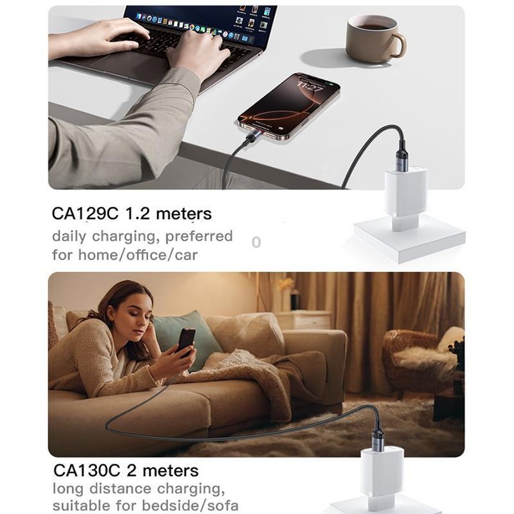 Yesido CA129C 18W 3A USB to USB-C / Type-C Charging Data Cable, Length: 1.2m(Black)