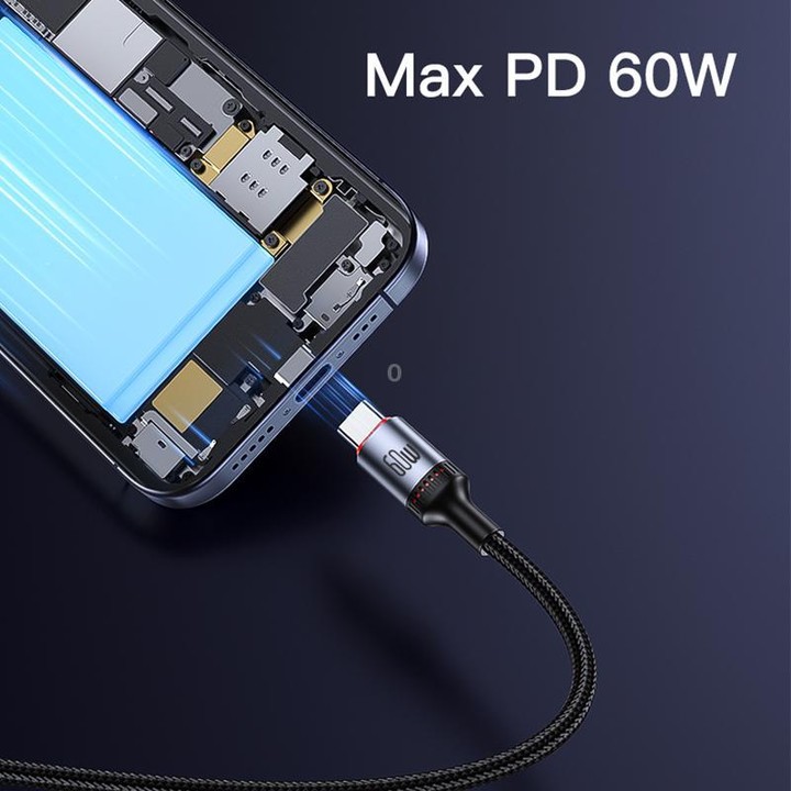 Yesido CA183 PD60W 3A USB-C / Type-C to USB-C / Type-C Charging Data Cable, Length: 2m(Black)