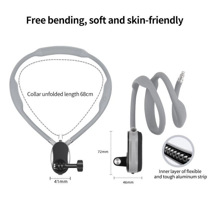 Magnetic Neck Mount Anti-shake Bracket, Type:10 in 1 Phone Clamp