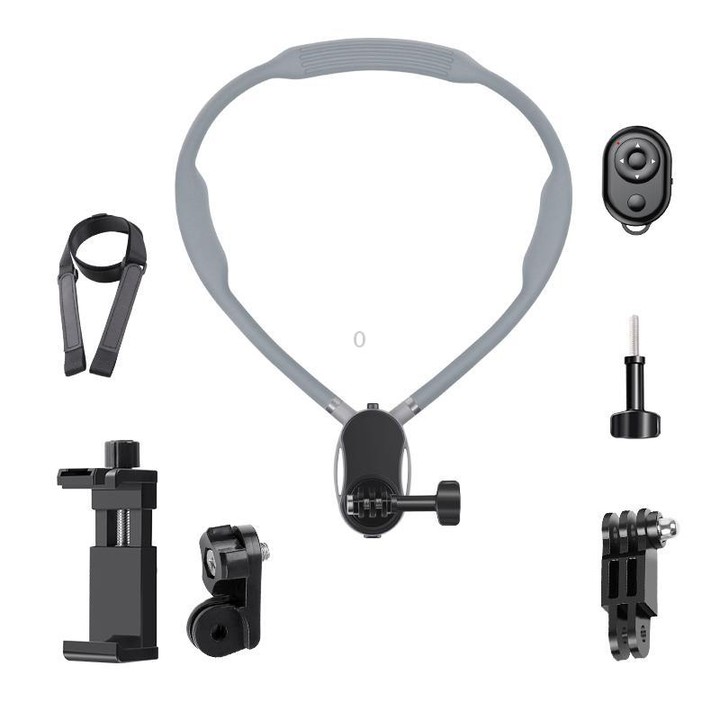 Magnetic Neck Mount Anti-shake Bracket, Type:7 in 1 Phone Clamp with Remote