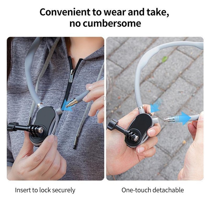 Magnetic Neck Mount Anti-shake Bracket, Type:4 in 1 Phone Clamp