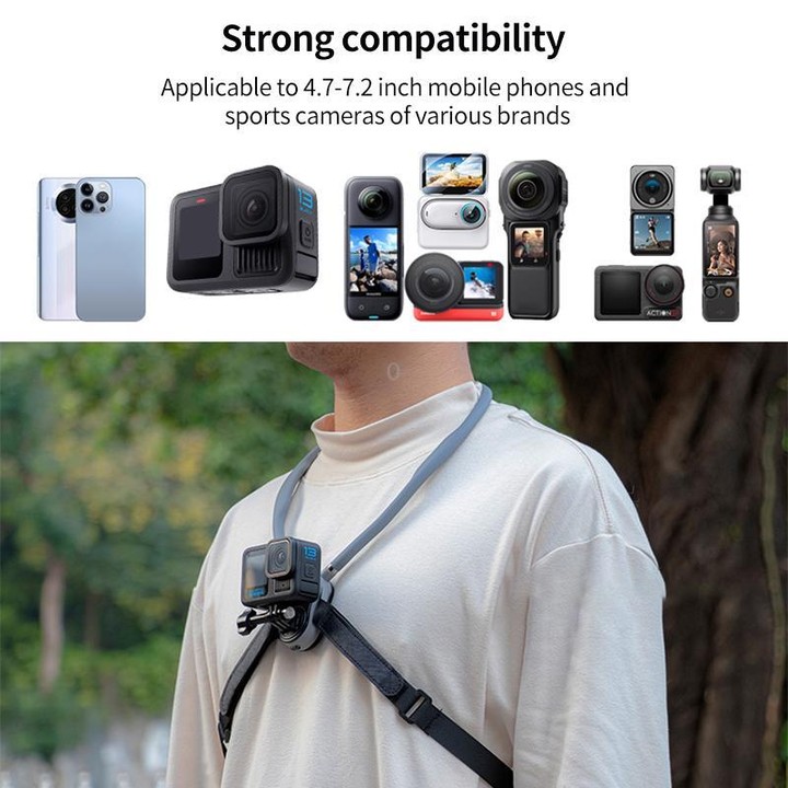 Magnetic Neck Mount Anti-shake Bracket, Type:4 in 1 Phone Clamp