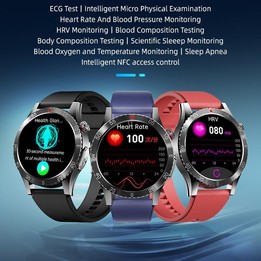 H9 1.43 inch Silicone Strap ECG Smart Watch Supports Bluetooth Calls/Smart Voice Assistant(Black)