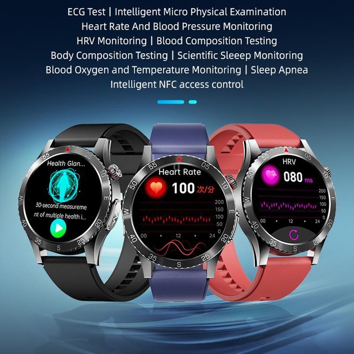 H9 1.43 inch Silicone Strap ECG Smart Watch Supports Bluetooth Calls/Smart Voice Assistant(Black)