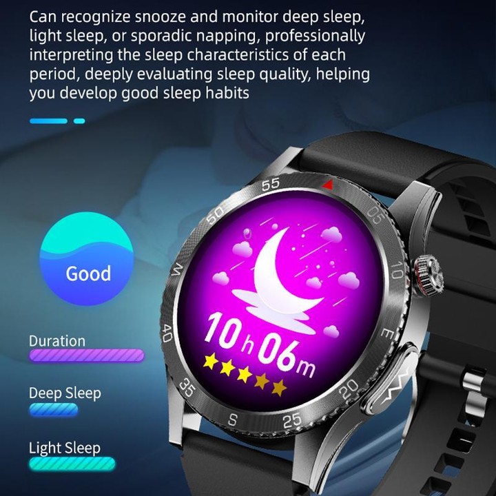 H9 1.43 inch Silicone Strap ECG Smart Watch Supports Bluetooth Calls/Smart Voice Assistant(Blue)