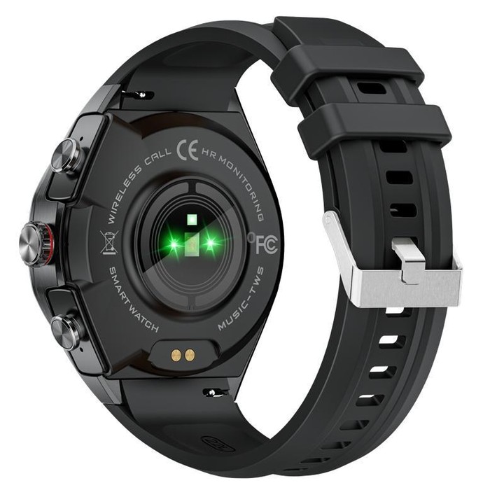 G97 1.53 inch Round Screen 2 in 1 Bluetooth Earphone Silicone Strap Smart Watch Supports Bluetooth Calls(Black)