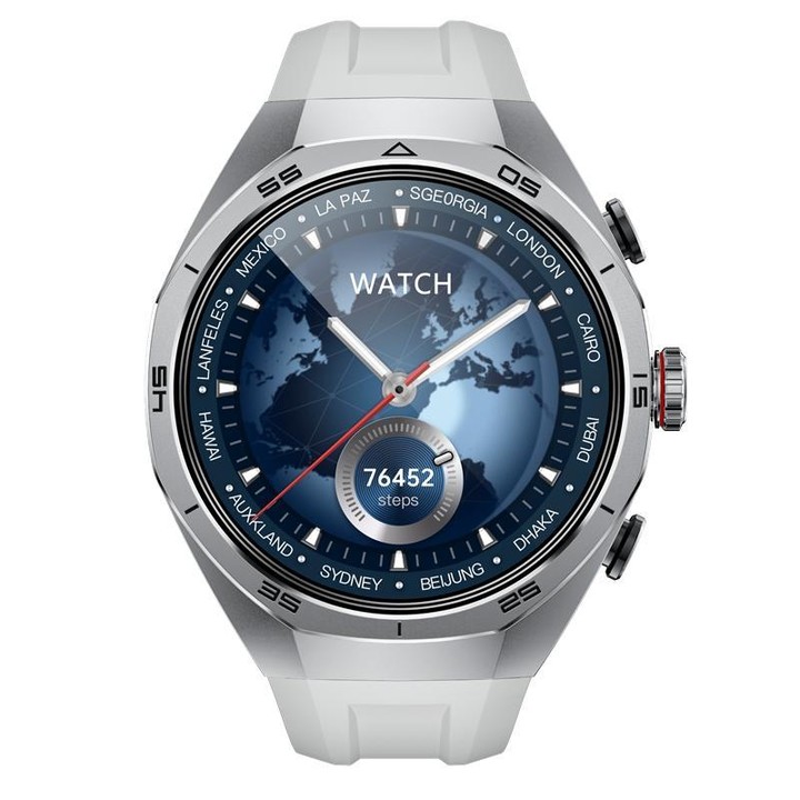 G97 1.53 inch Round Screen 2 in 1 Bluetooth Earphone Silicone Strap Smart Watch Supports Bluetooth Calls(Silver)