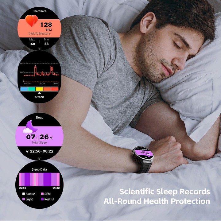 G97 1.53 inch Round Screen 2 in 1 Bluetooth Earphone Leather Strap Smart Watch Supports Bluetooth Calls(Black)