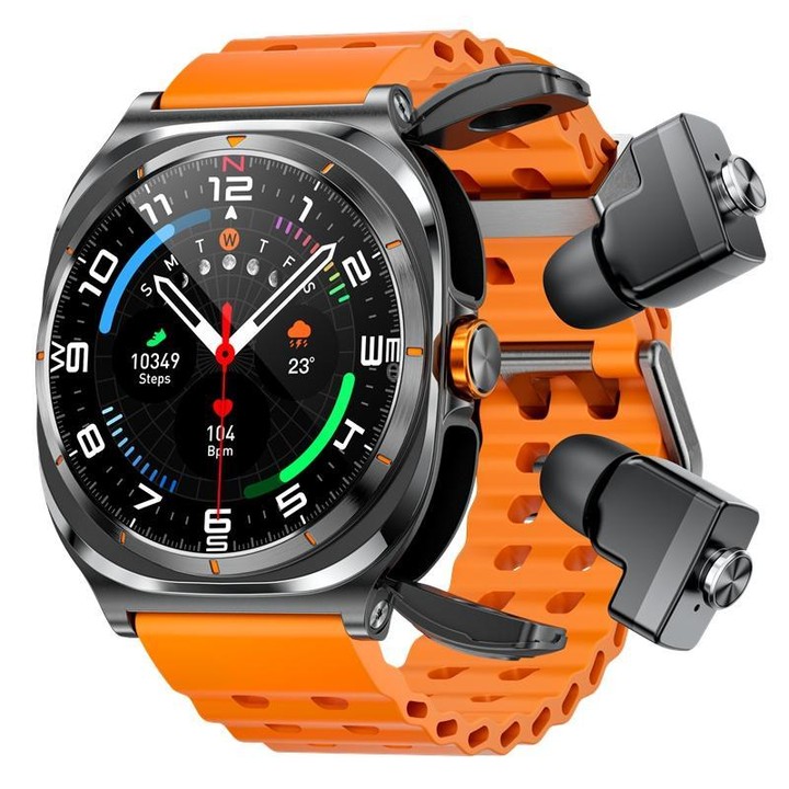G98 1.53 inch 2 in 1 Bluetooth Headphone IP67 Waterproof Smart Watch Supports Blood Oxygen Monitoring(Black Orange)