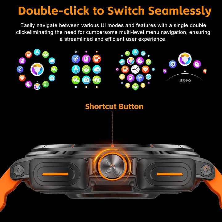 G98 1.53 inch 2 in 1 Bluetooth Headphone IP67 Waterproof Smart Watch Supports Blood Oxygen Monitoring(Black Orange)
