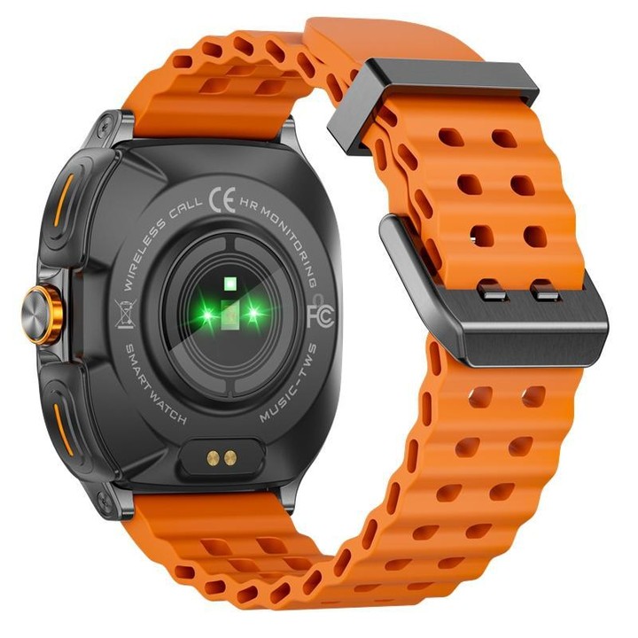 G98 1.53 inch 2 in 1 Bluetooth Headphone IP67 Waterproof Smart Watch Supports Blood Oxygen Monitoring(Black Orange)