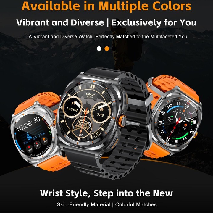 G98 1.53 inch 2 in 1 Bluetooth Headphone IP67 Waterproof Smart Watch Supports Blood Oxygen Monitoring(Silver Orange)