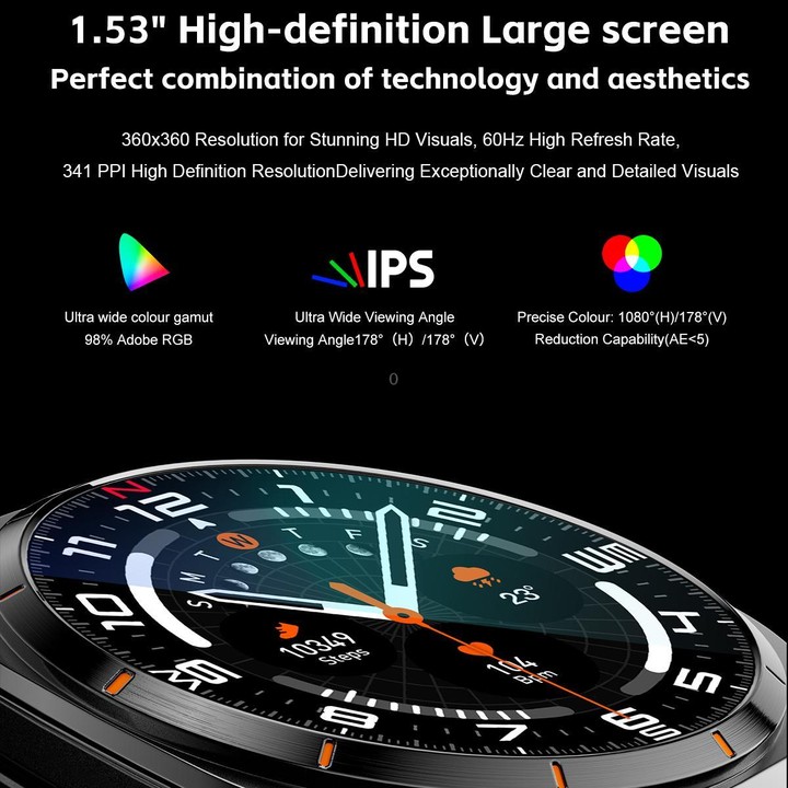 G98 1.53 inch 2 in 1 Bluetooth Headphone IP67 Waterproof Smart Watch Supports Blood Oxygen Monitoring(Silver Orange)