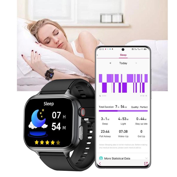 TK17 1.91 inch Horizontal Screen Steel Strap Smart Watch Supports ECG Electrocardiogram(Black)