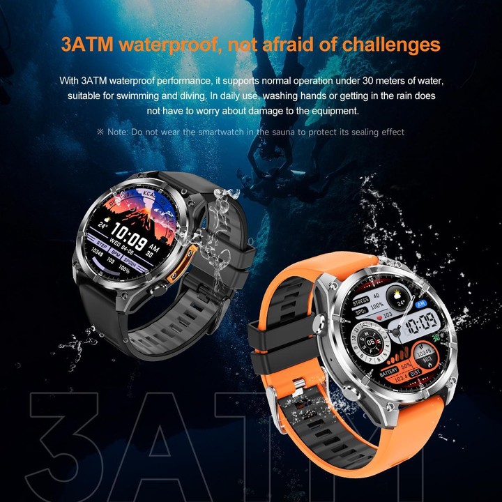HD300 1.43 inch AMOLED Screen Dual Straps Sports Smart Watch Supports Blood Oxygen Detection(Black Silicone Strap + Black Steel