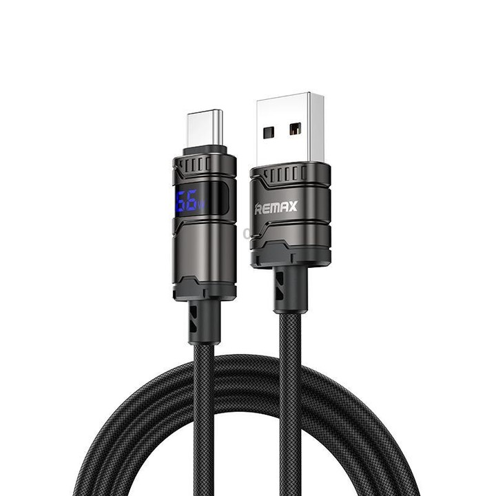 REMAX C01-AC 66W USB to Type-C Nylon Braided Data Cable, Length: 1.2m(Black)